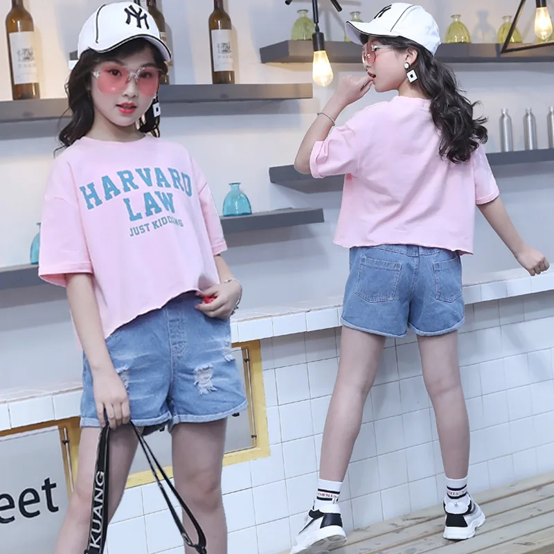 Повседневный комплект детской одежды в уличном стиле Футболка с