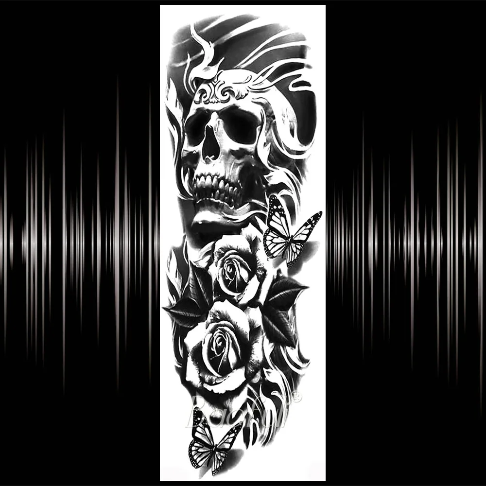 Временные тату-наклейки BAOFULI на всю руку для мужчин и женщин черные длинные маори