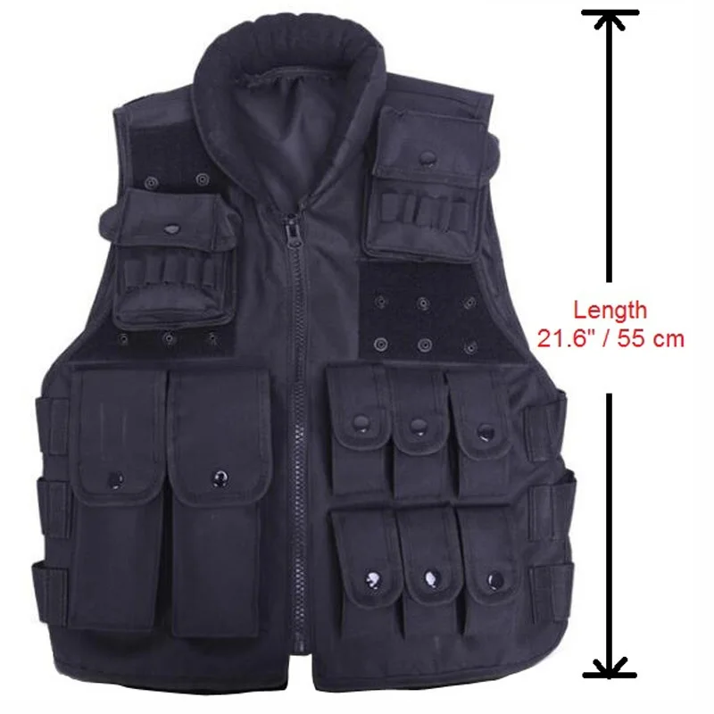 

SWAT Army Multi-function Black Military Tactical Vest Men Outdoor Hunting Clothes Multi Pocket Waistcoat Sleeveless Jacket Tops