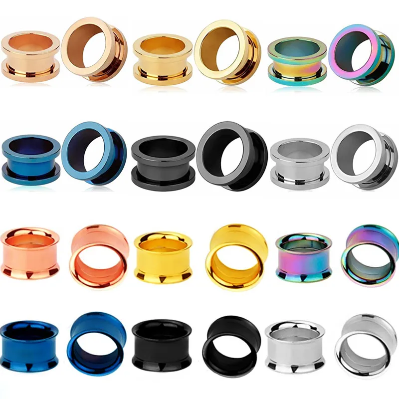 1 пара из нержавеющей стали ушной туннель штепсельная вилка 2-25 мм датчик