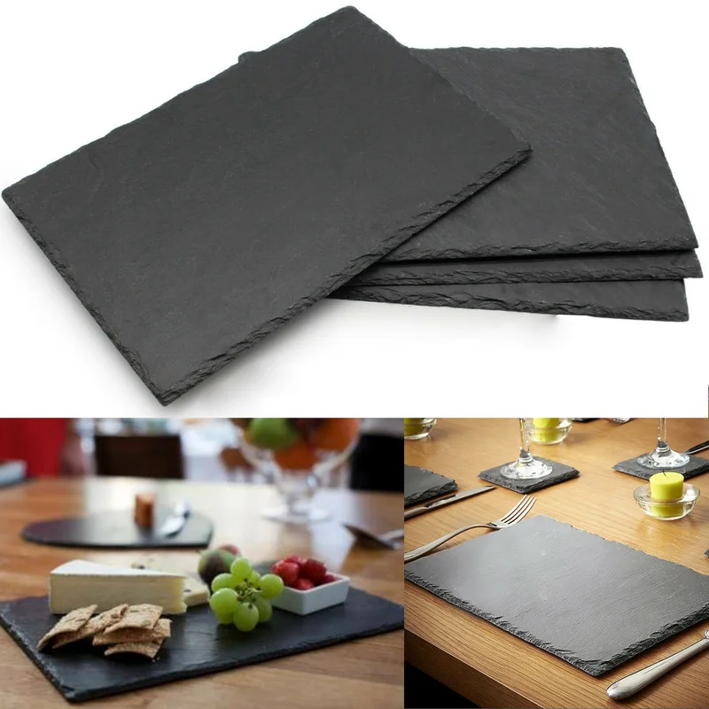 1 шт. натуральные Сланцевые коврики для посуды современные кухонные