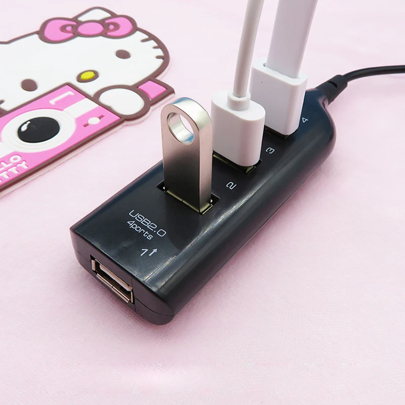 USB 2,0 High Speed 4 порта разветвитель usb-концентратор, адаптер для ПК ноутбук компьютер черный и может использоваться только индивидуально портативный