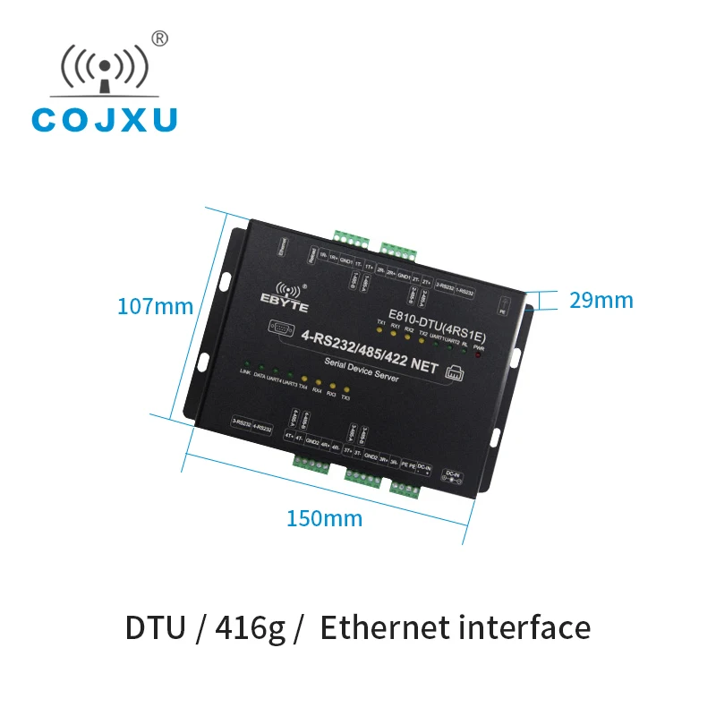 E810-DTU(4RS1E)  Ethernet Serial Port Server RS422 RS485 RS232 4 Channel 32bit Processor Modbus RTU UDP TCP DataTransceiver