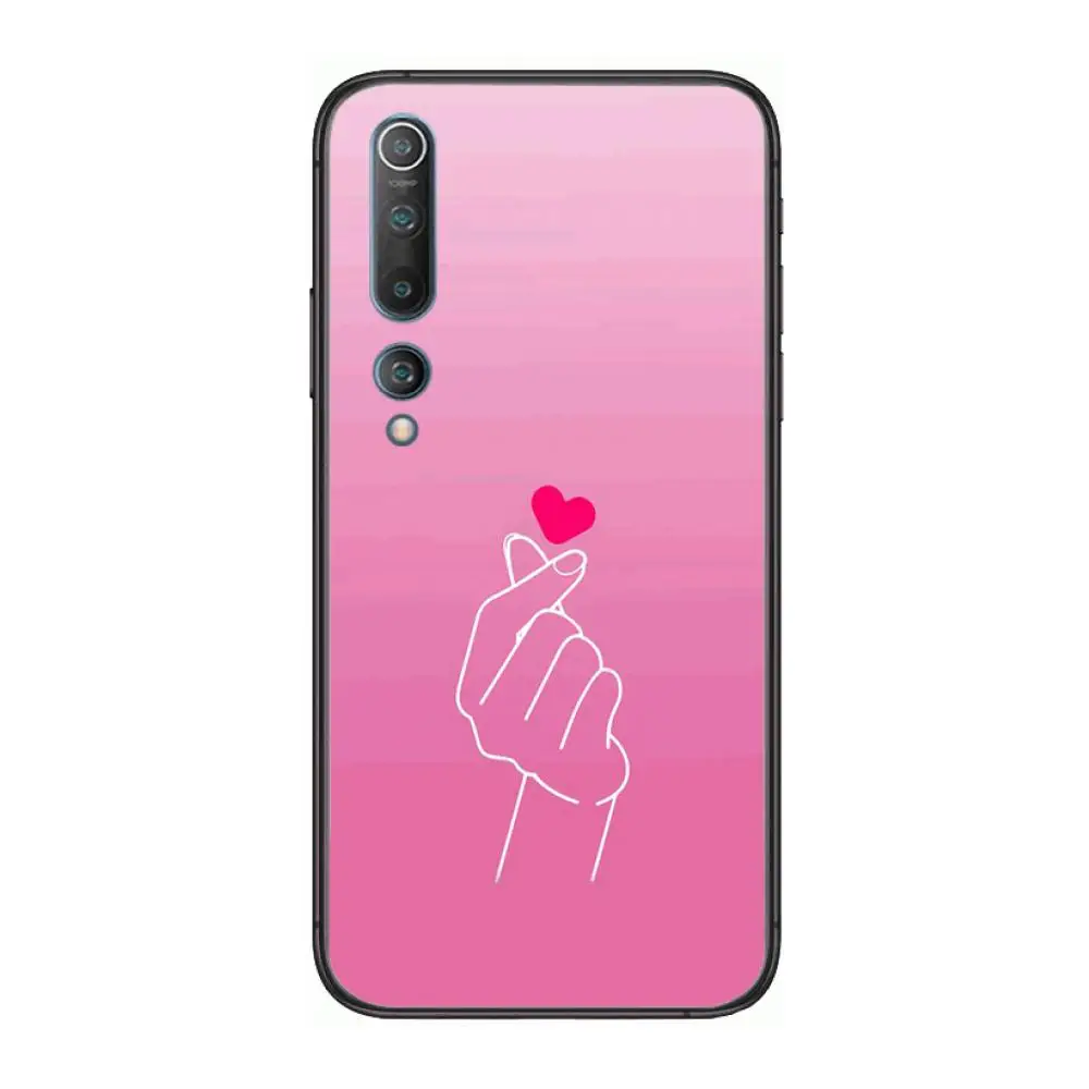 

Love Exquisite Phone Case For xiaomi mi11 5g 10 liti Ultra 9Pro SE 3 8 Note Anime Black Cover Silicone Back Pretty tpu