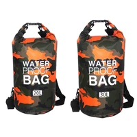 20l30l double shoulder camouflage drifting waterproof bag single shoulder bucket bag polyester lightweight drifting bag