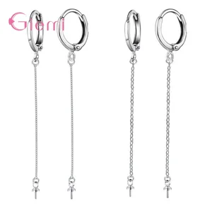 Серьги-подвески сделай сам на длинной цепочке, аксессуары для изготовления ювелирных изделий ручного изготовления, модные дизайнерские серьги из стерлингового серебра 925 пробы