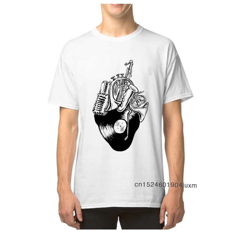 80s Retro Design Tshirt Music Heart Tops T Shirt for Men Popular Summer Round Neck Cotton Short Sleeve T-Shirts Printed Clothing