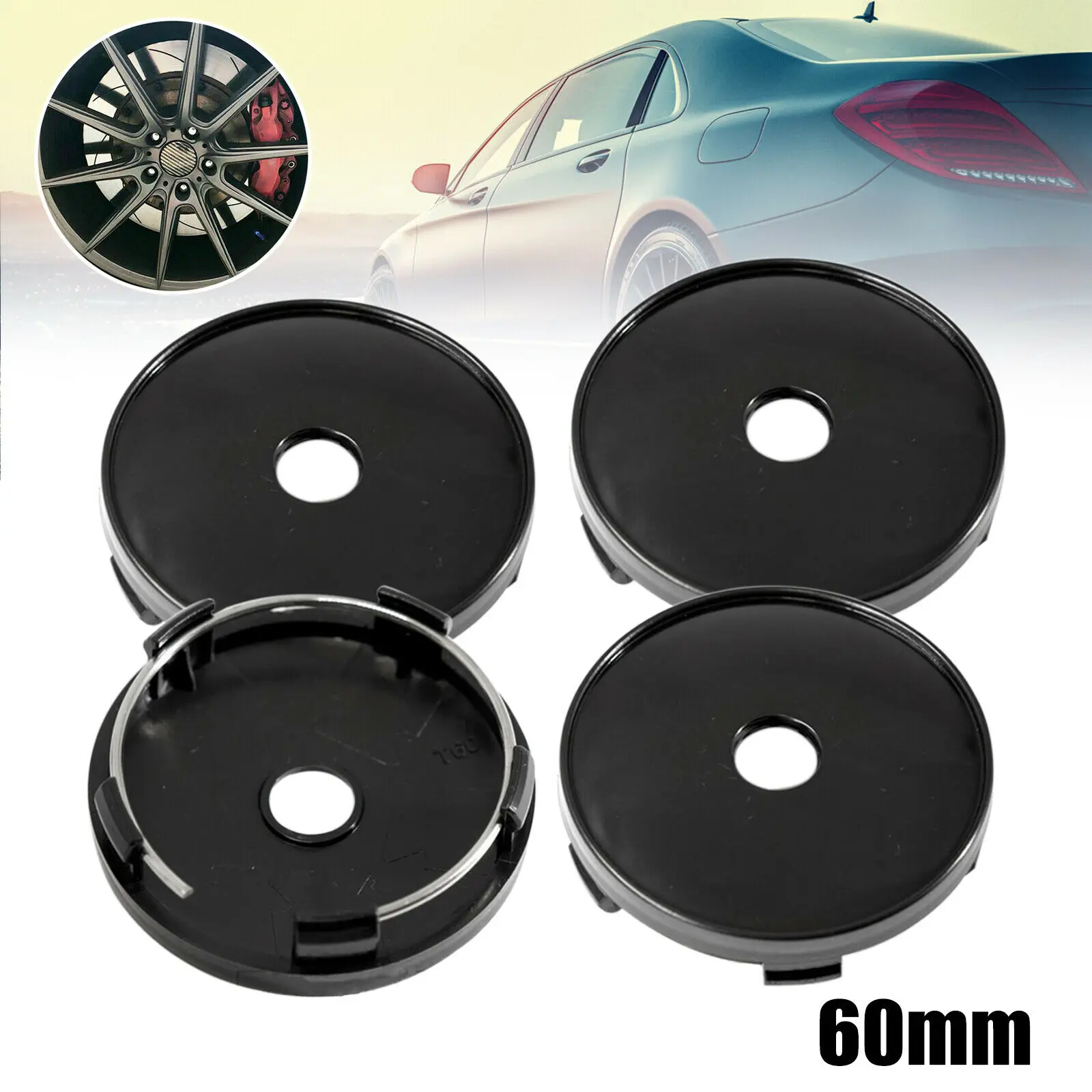 

4Pcs/Kit 60mm (in:58mm) 3D Car Wheel Center Hub Cap Rim Hub Cover Car Accessories Interior Parts Car Products For Car