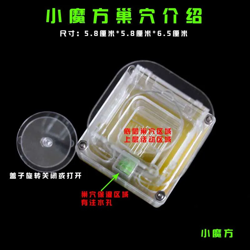 5.8x5.8x6.5cm Муравьиная ферма Кубик Рубика, акрил рептилия, большая мастерская вилла, разведение домашних животных, уникальный подарок два размера - Цвет: 5.8x5.8x6.5cm