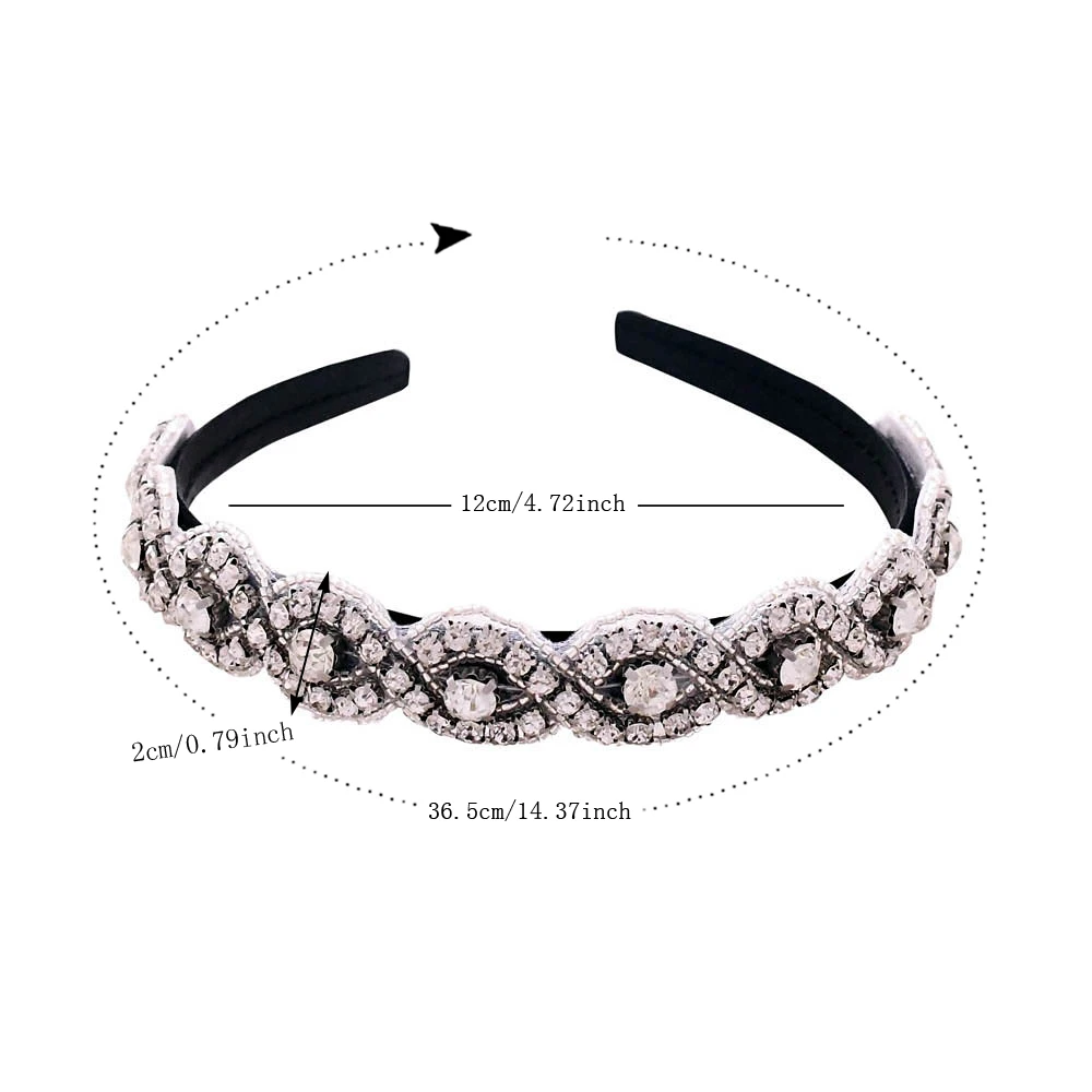 

TRiXY S28-FG Shinny Rhinestone Wedding Headband Bridal Stone Hairband Fashion Women Headhoop Vintage Baroque Tiara Headwear