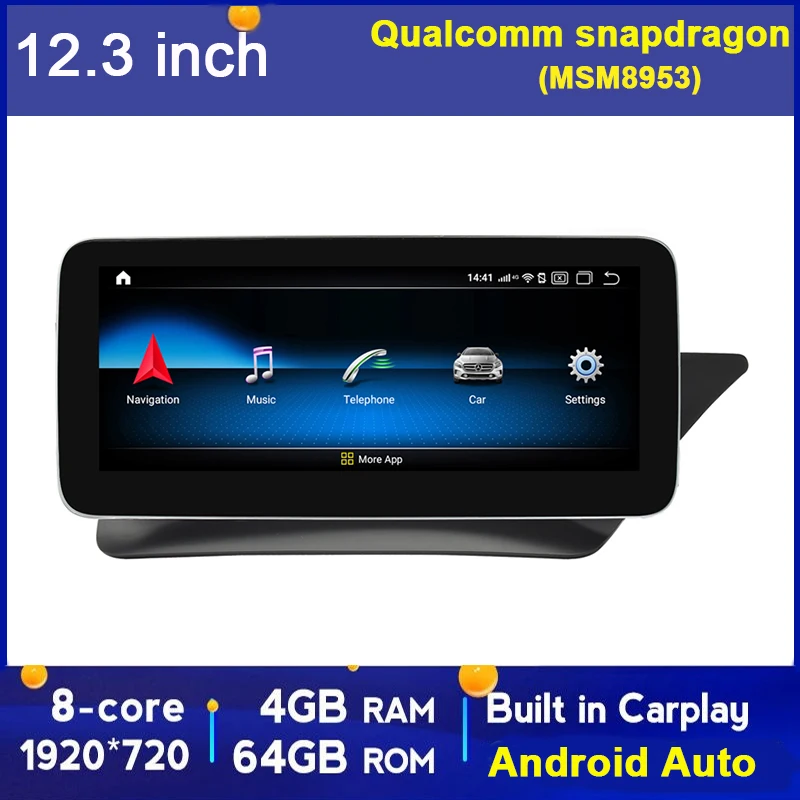 Большой экран для BENZ C207 A207 E180 E200 E260 E300 E320 E350 E400 E500 E550 E63AMG Android 10 0 12 3 дюйма 4 Гб + 64 ГБ GPS