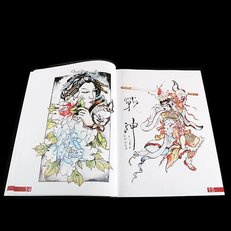 Тату-книжка с рисунком дракона черепа призрака цветной эскиз рисунок дизайн