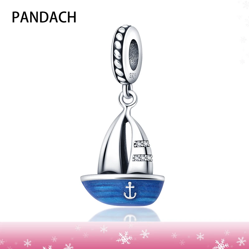 

Новинка 2021, украшения платформы, искусственное серебро, благоприятная лодка, украшенная бусинами, оригинальный браслет Pandora, женские Украше...