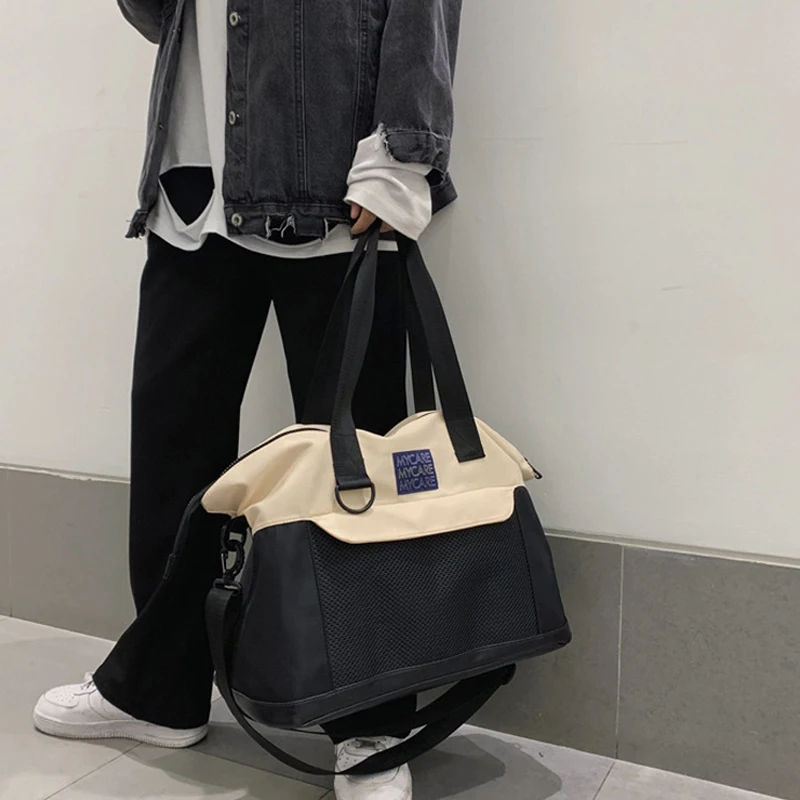 Women Large Capacity Contrast Color Nylon Shoulder Bag High Quality Waterproof Handbags Mesh Breathe Freely Totes Crossbody Bags