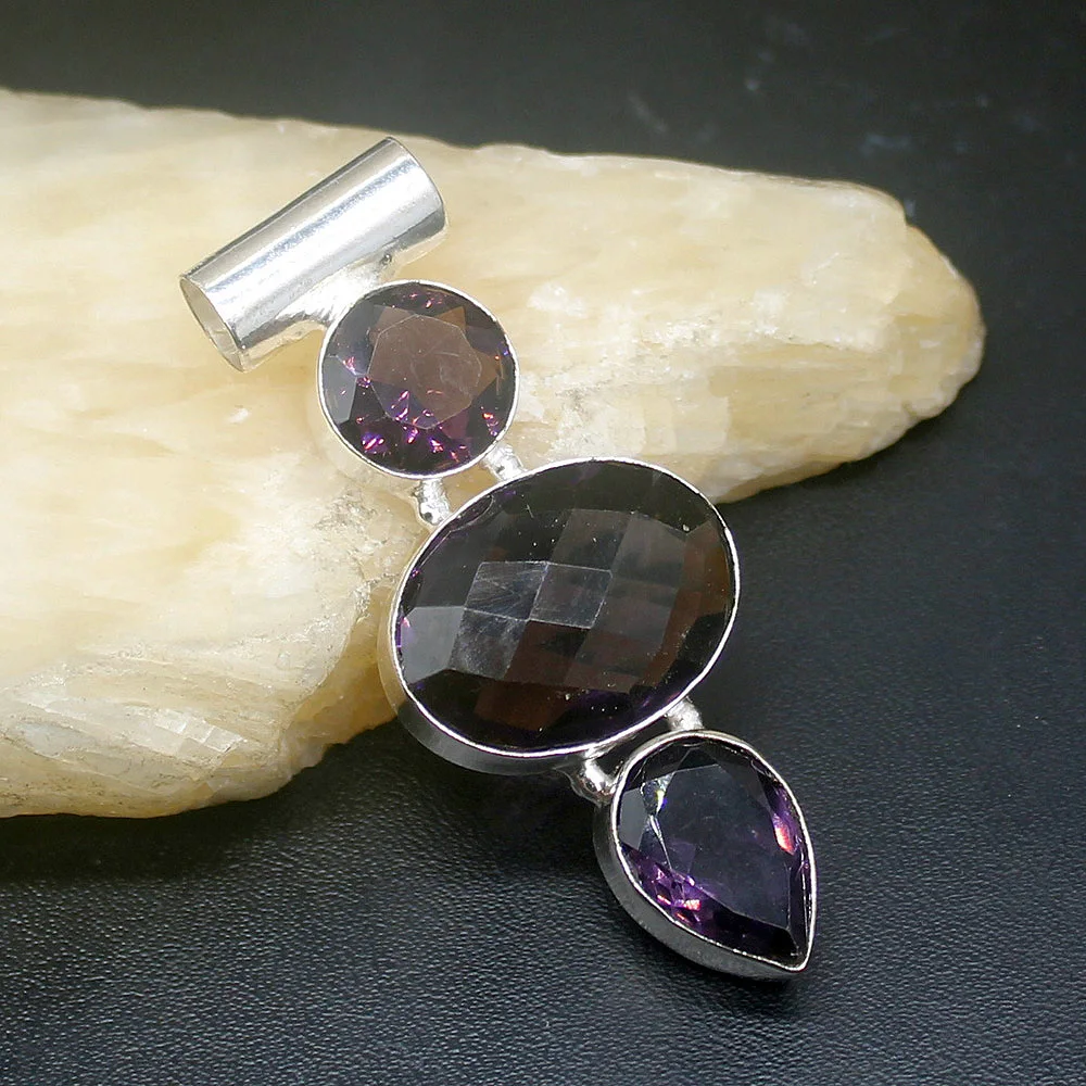 

Gemstonefactory ювелирные изделия большая акция 925 серебро светящиеся Фиолетовый аметист платье на выпускной для девочек женские ожерелье для под...