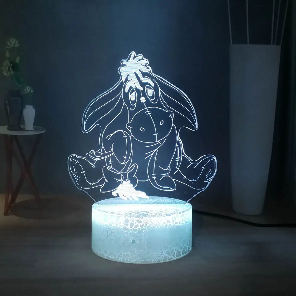 Дропшиппинг милый ИА RGB многоцветный 3D оптическая лампа Пух медведь светодиодный