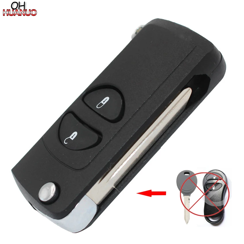 Чехол брелок с 2 кнопками для Chrysler Grand Cherokee PT Cruiser Voyager|case case|case remotecase flip |
