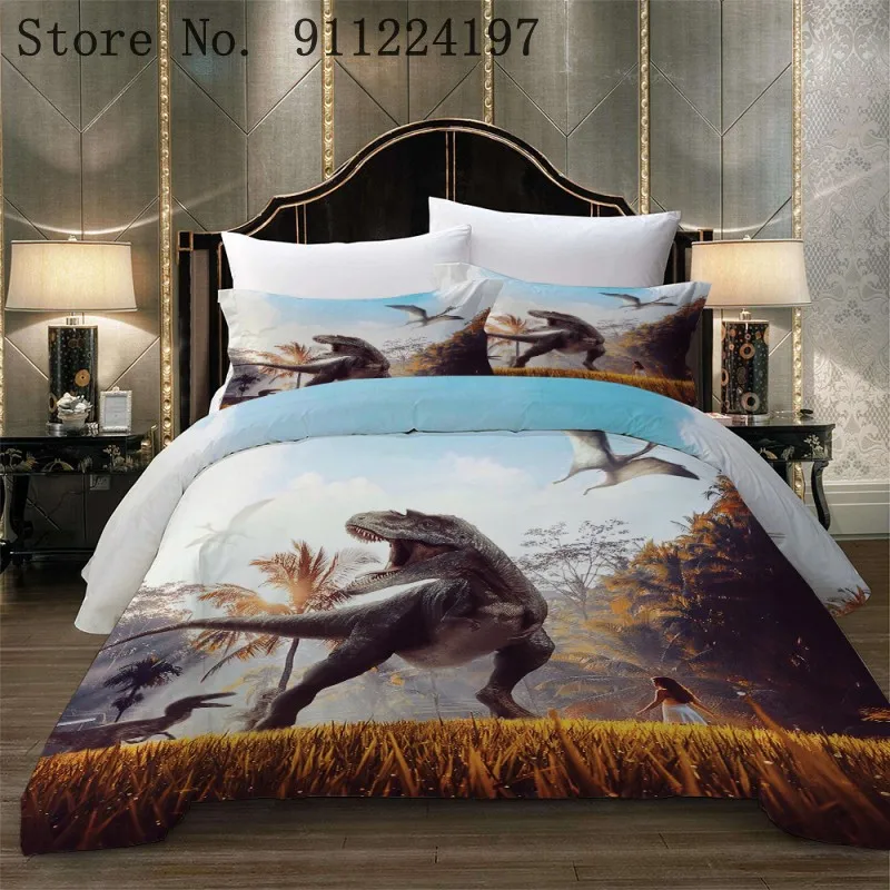 Комплект постельного белья с 3D рисунком динозавров Детский пододеяльником