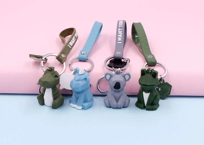 Брелок для ключей KeChain с милым мультяшным геометрическим изображением семьи