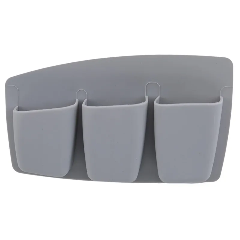 

Creative Multifunctional Organizer Silicone Three Bags Makeup Brush Storage Box self-adhesive Suction Cup Test Organizador