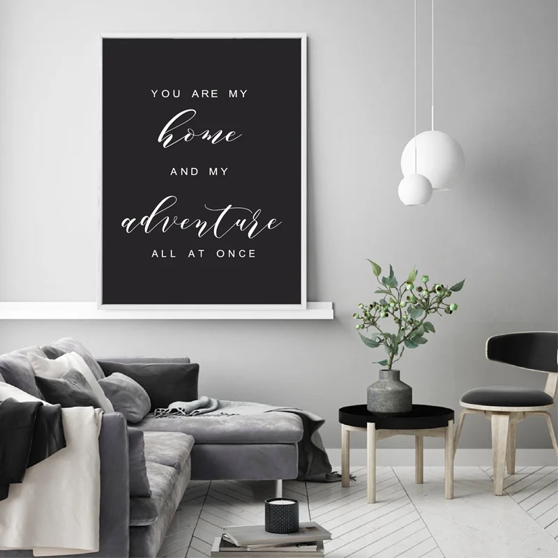 Настенная Картина на холсте You Are My Home минималистичные плакаты принты меловая
