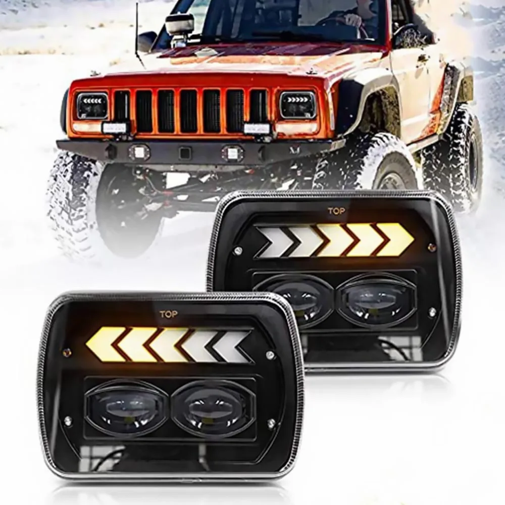 

1 Pair Square 5x7 inch Headlight Useful SUV Headlamp Vehicle Accessory
