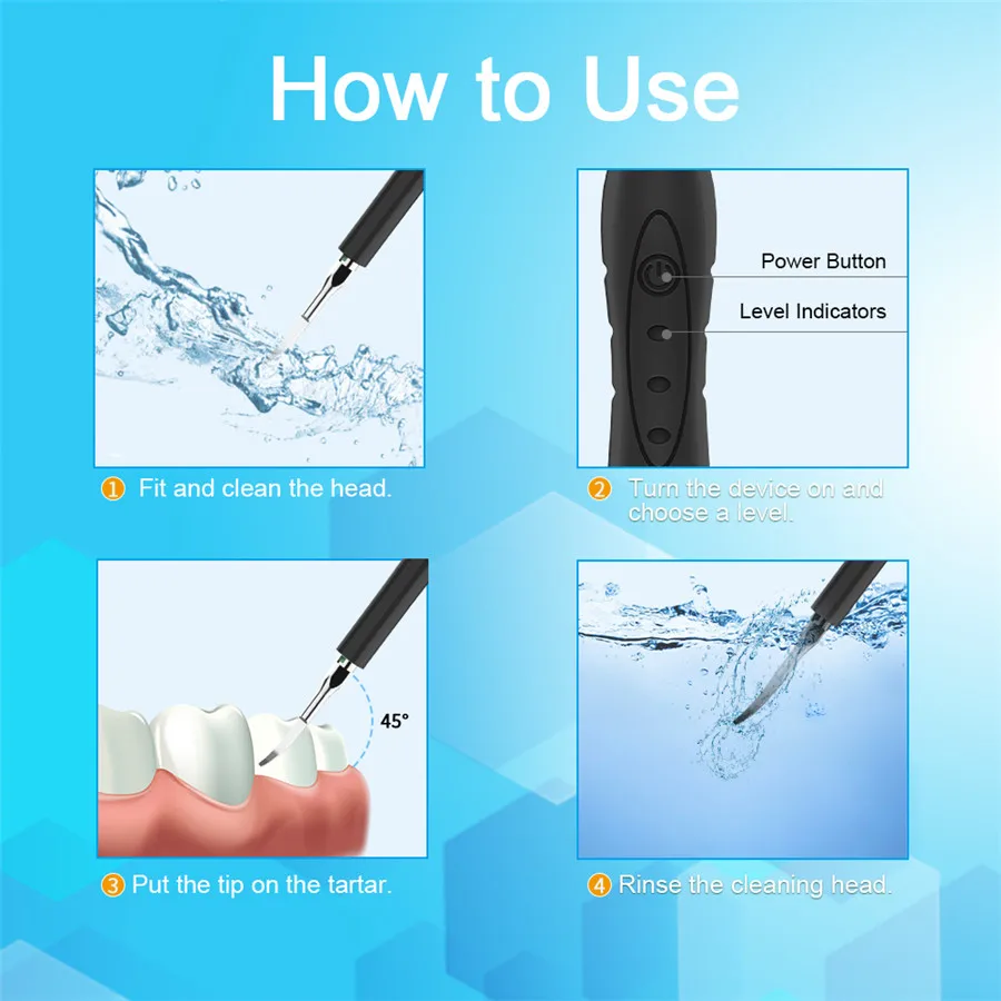 Electric Sonic Oral Irrigator Dental Scaler Tooth Calculus USB Rechargeable Teeth Health Hygiene | Бытовая техника