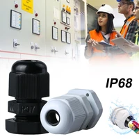10pcs waterproof cable gland 10pcs cable entry ip68 pg7 pg9 white black 3 6 5mm nylon plastic connector tool accessories