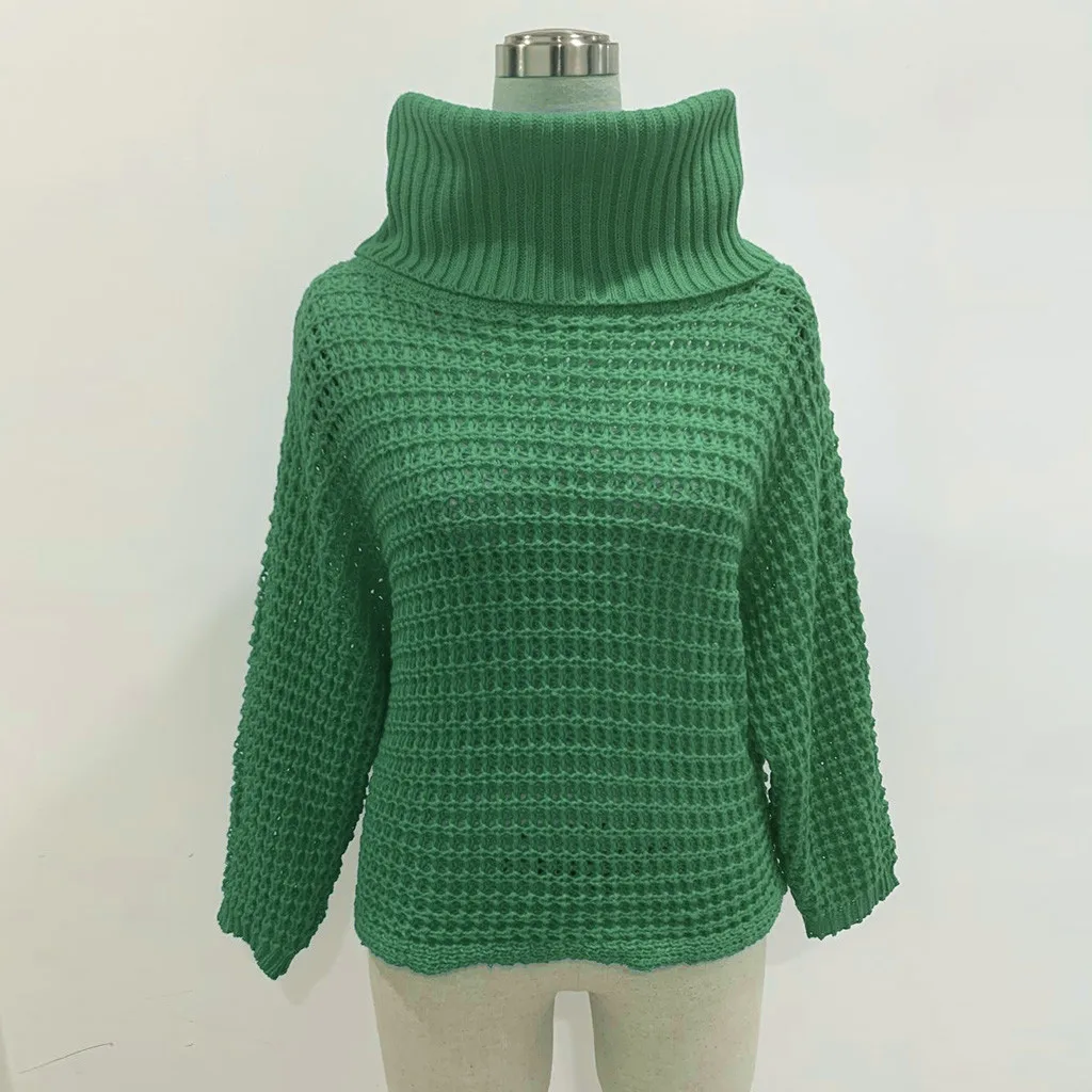 Women's Sweater Winter Pullovers Loose Sweaters Solid Casual Maglione Long Sleeve Turnleneck sueter mujer invierno D18 | Женская
