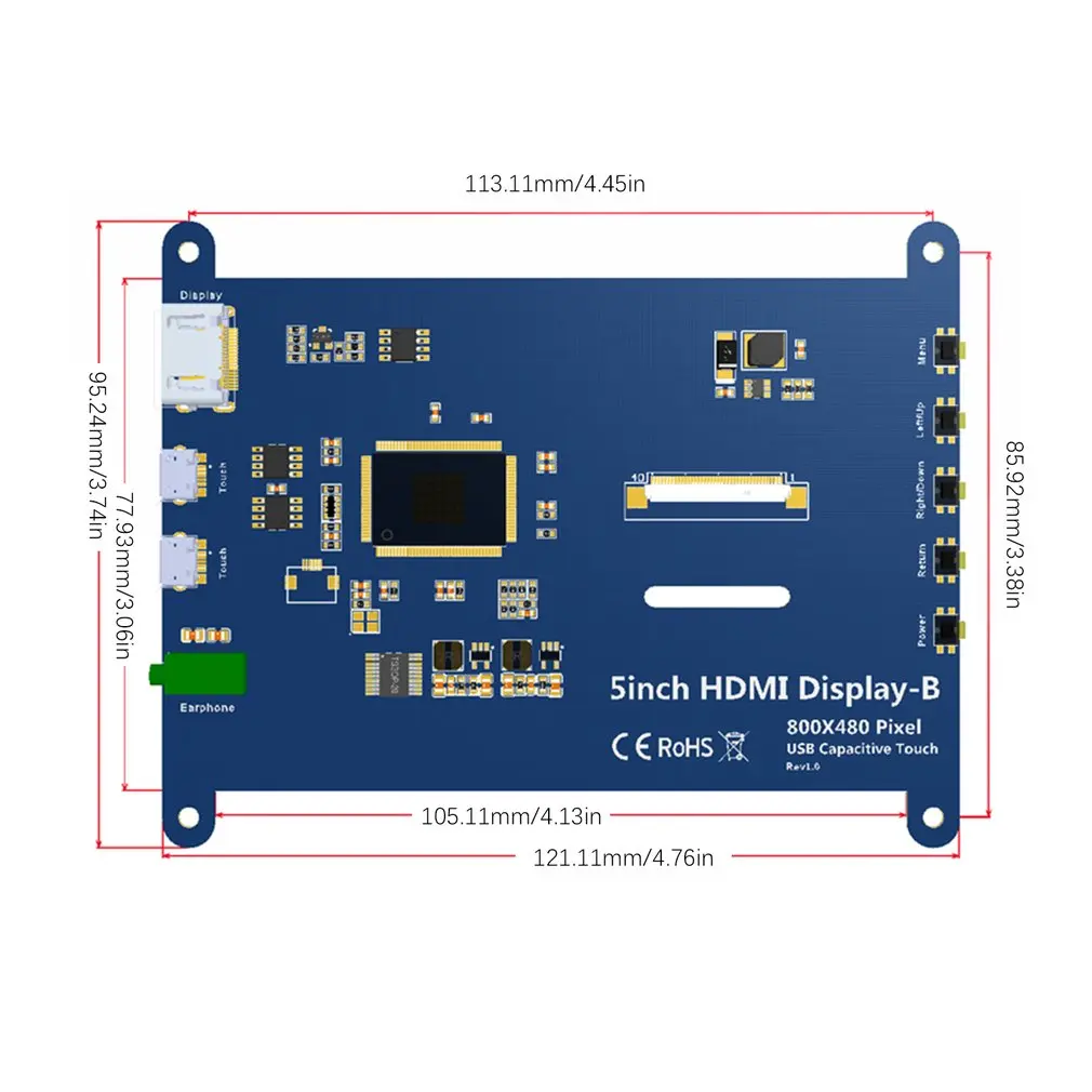 

7/5/4/3.5-inch LCD monitor HDMI-compatible HD touch screen capacitive screen for Raspberry Pi 4 Model 3B+/3B/2B/B+ touch screen