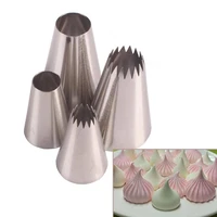 4pcs stainless steel seamless medium decorating mouth 6 billed 2d wilton style 2d nozzle tips for cake decoration tool