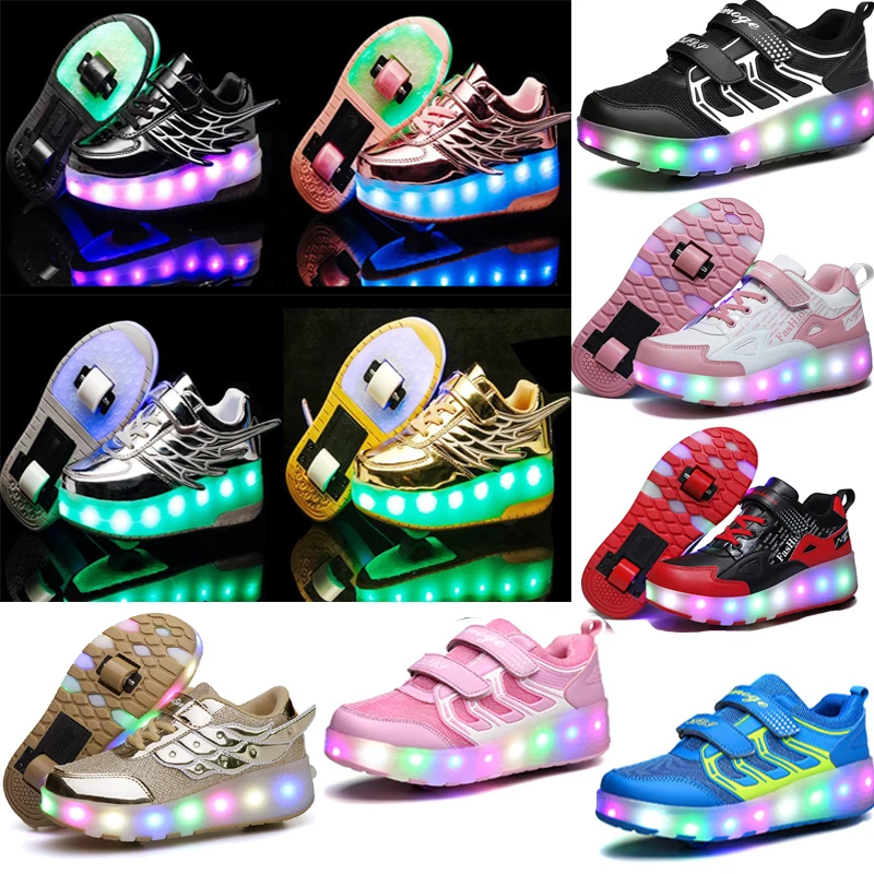 Взрослые/детские роликовые коньки с двойными колесами обувь для