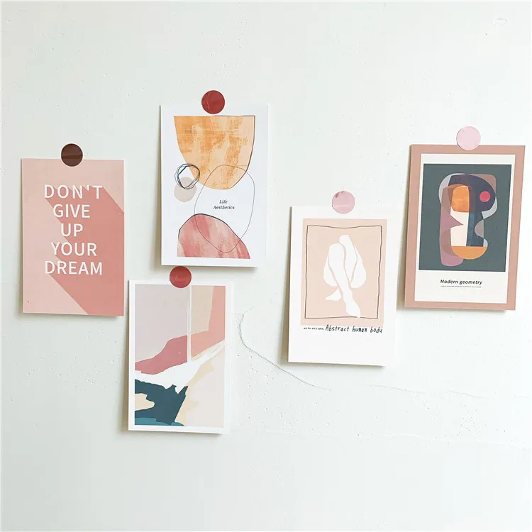 Ретро художественные абстрактные открытки иллюстрация маленький постер