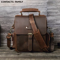 genuine leather shoulder crossbody messenger women men bag office work business briefcase for male portafolio handbag vintage