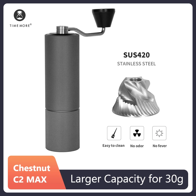 TIMEMORE Chestnut C2 Max Manual Coffee Grinder High Quality Stainless Burr Hand Coffee Grinder Mill Larger capacity for 30g