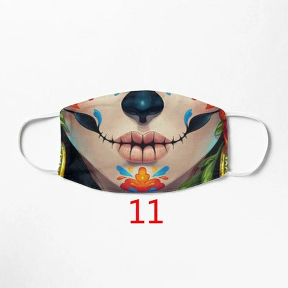 

Joker Masks Fashion Novel Horrible Adult Printed Mouth Covers Funny Halloween Party Mask Reusable Washable Sport Mouth-Muffle