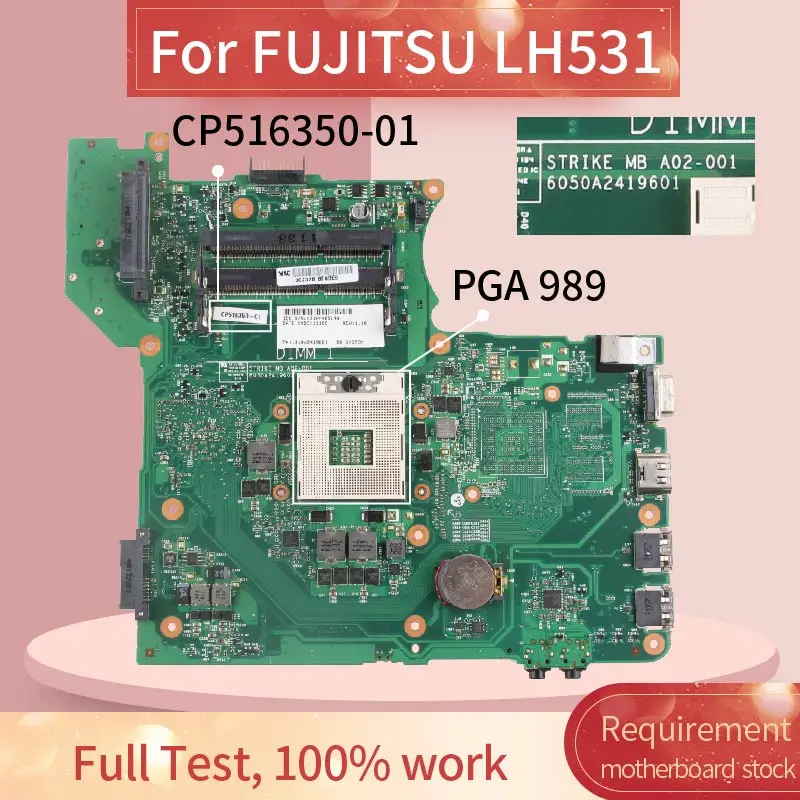 CP516350 01 материнская плата для ноутбука FUJITSU LH531 6050A2419601 HM65 PGA 989 DDR3|Материнские платы