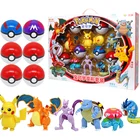 Оригинальная игрушка-Покемон, аниме-кукла, искусственная фигурка, модель, деформируемый Покемон, эльф, набор мячей, игрушка-покебол для детей, Рождество