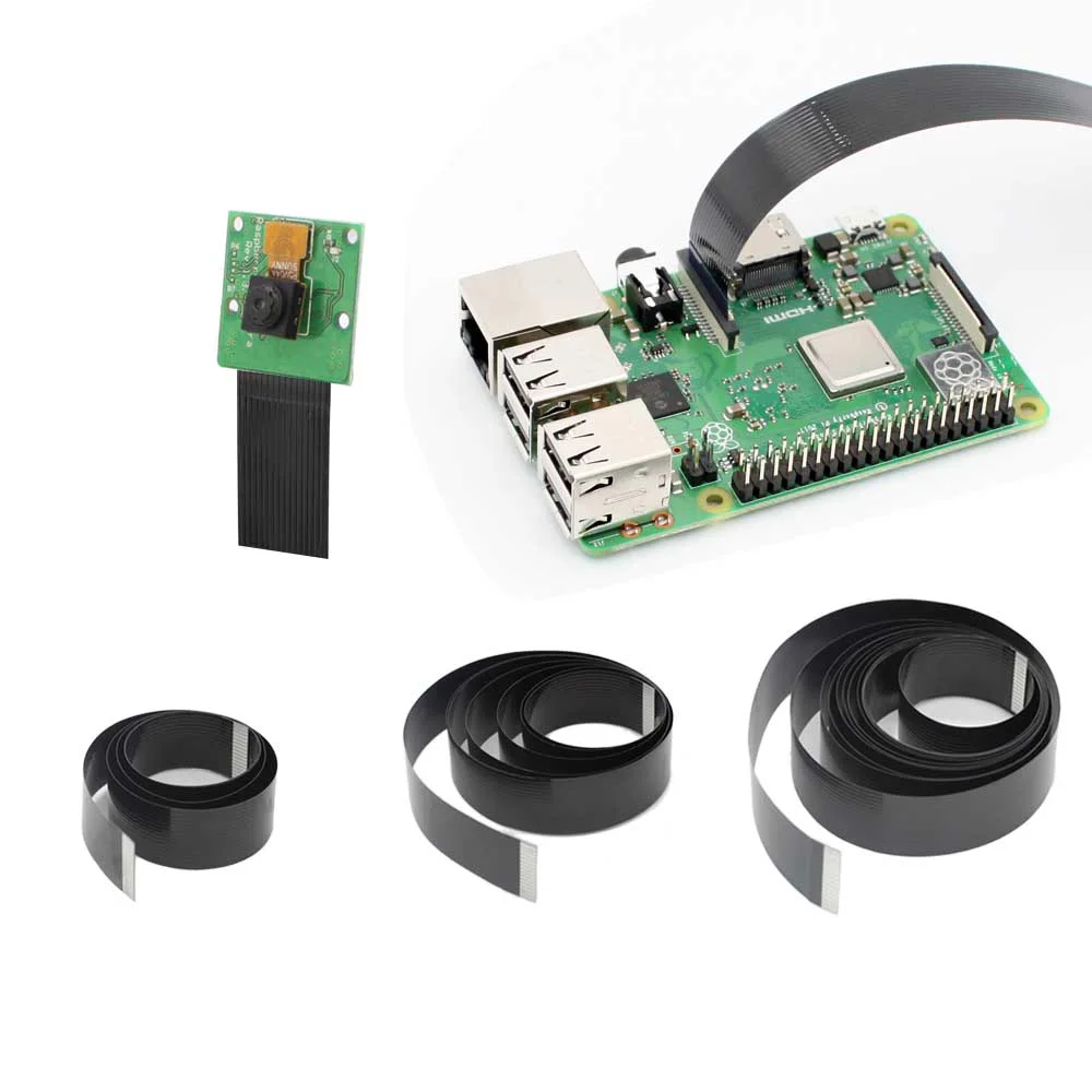 Raspberry Pi Камера кабель 15 пин ленты плоский гибкий CSI 50 см/1 м/2 м для 4B 3B + 2B (не