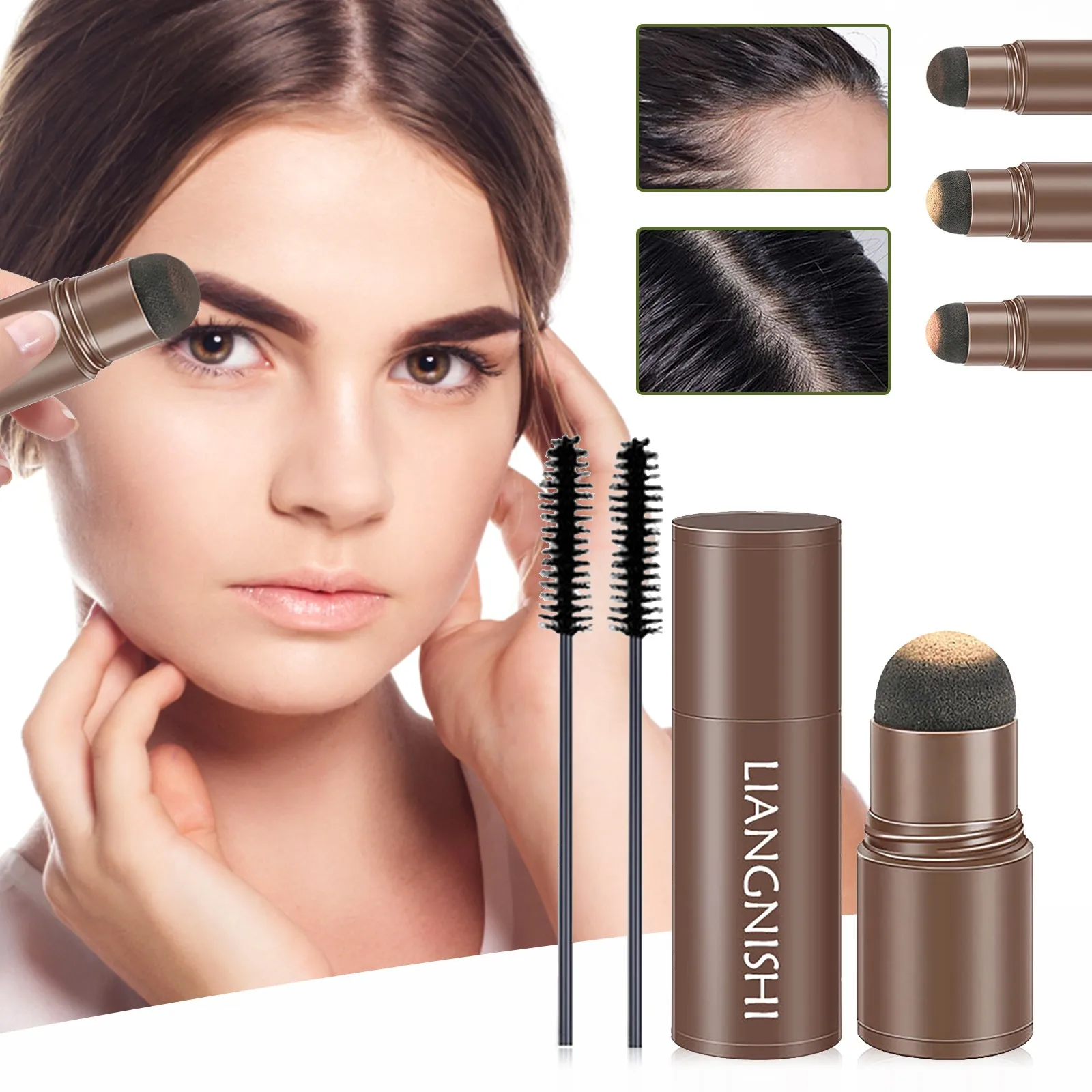 

One Step Brown /Light /Black Stamp Eyebrow Print Eyebrow Powder Kit Stick Waterproof-And Durable Eyebrow Makeup Tool Cosmetic