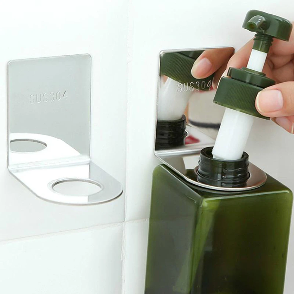 

Wall Mounted Magic Sticky Shampoo Hook Shower Bottle Hanging Holder Hanger Rack For Bathroom Kitchen