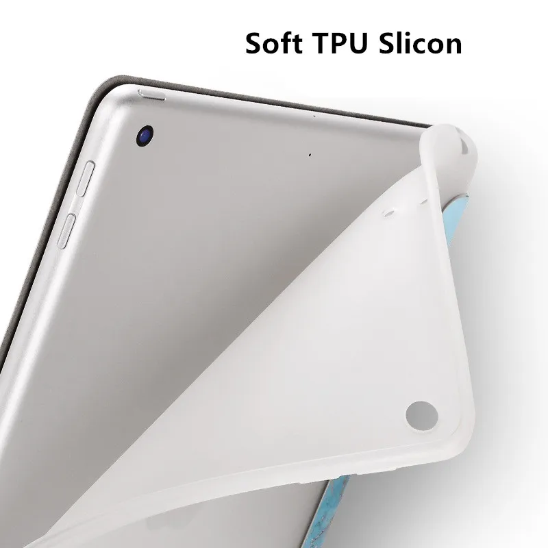 Для iPad 9 7 2018 2017 чехол из мраморного зерна ТПУ кожаный смарт-чехол для Air 1 2 Mini 234 Pro 10