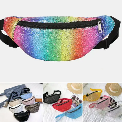 Женская поясная сумка для путешествий кошелек на пояс денег Блестящий