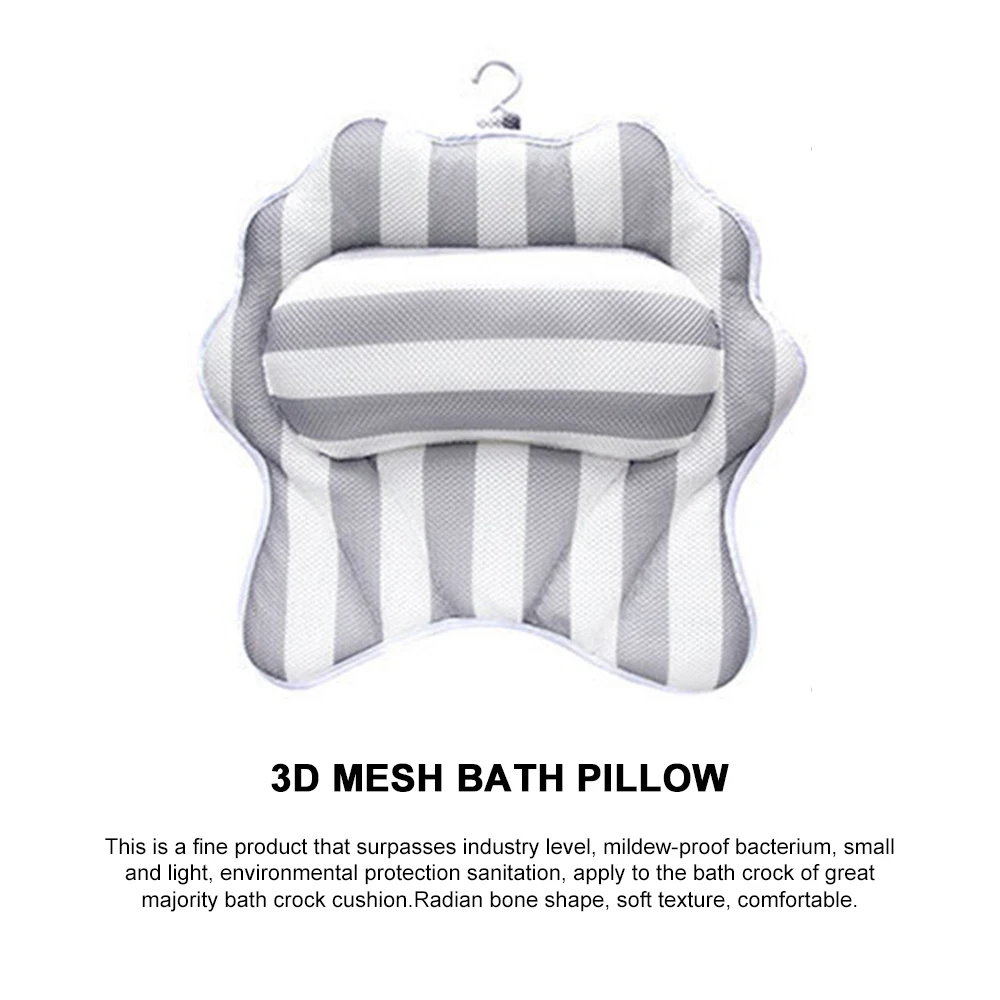 Сетка для ванны мягкая подушка Водонепроницаемый спа подголовник со спинкой на