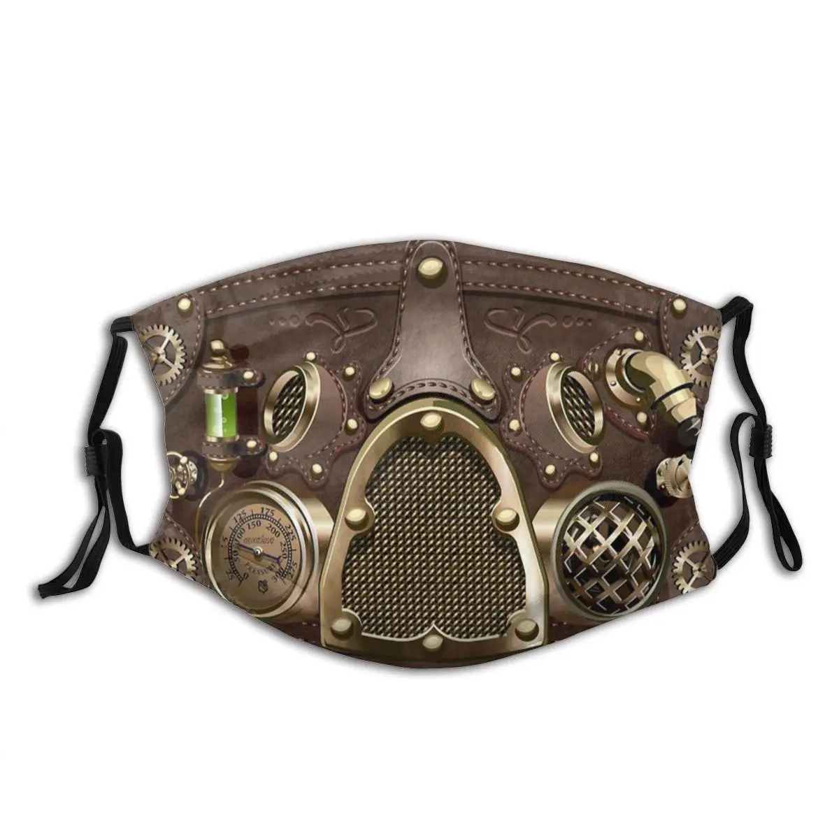 

Стимпанк паропанк Ретро Винтаж латунный медный Металл моющиеся Мода лицевая маска ветрозащитный Холодостойкие с фильтрами на ушных петлях