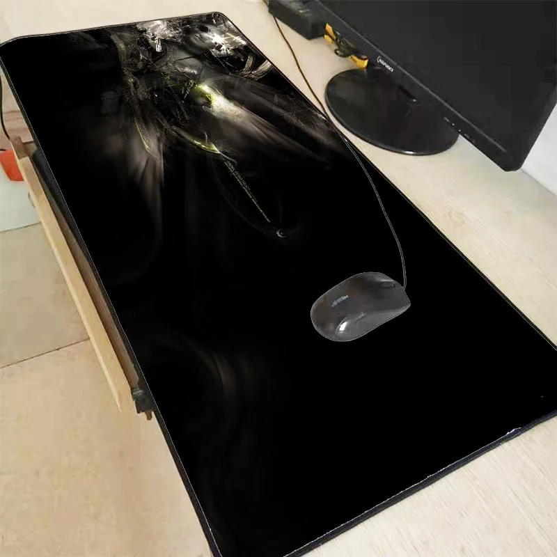 XGZ аниме девушка черный фон большой игровой коврик для мыши геймер Блокировка