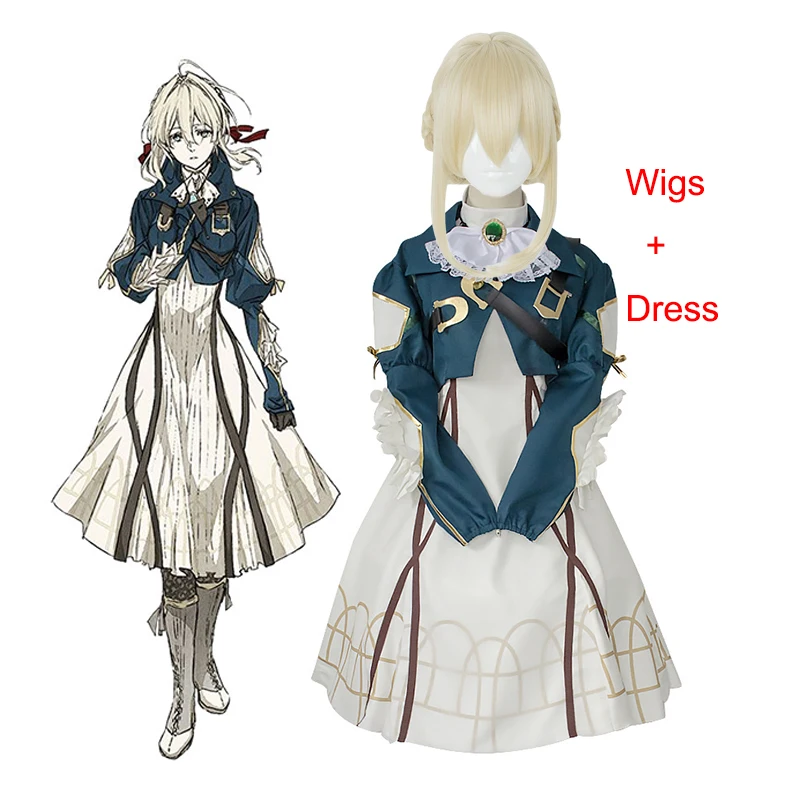 

Косплей-костюм аниме фиолетовый Evergarden из искусственных волос, Женская юбка для карнавала и выпускного вечера