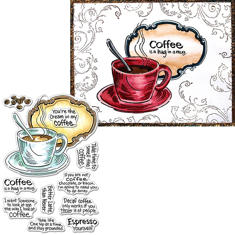 Детский прозрачный силиконовый штамп кофе-это объятия в кружке 2020 | Дом и сад