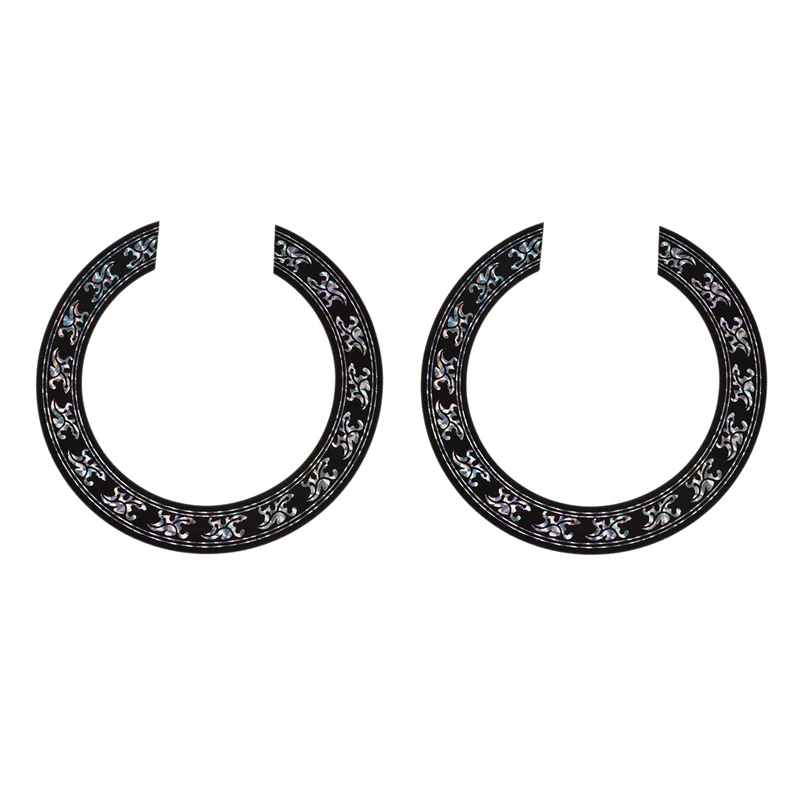 2Pcs Soundhole Rosette Decal Sticker Chrome Pattern for Acoustic Classical Guitar Parts | Спорт и развлечения