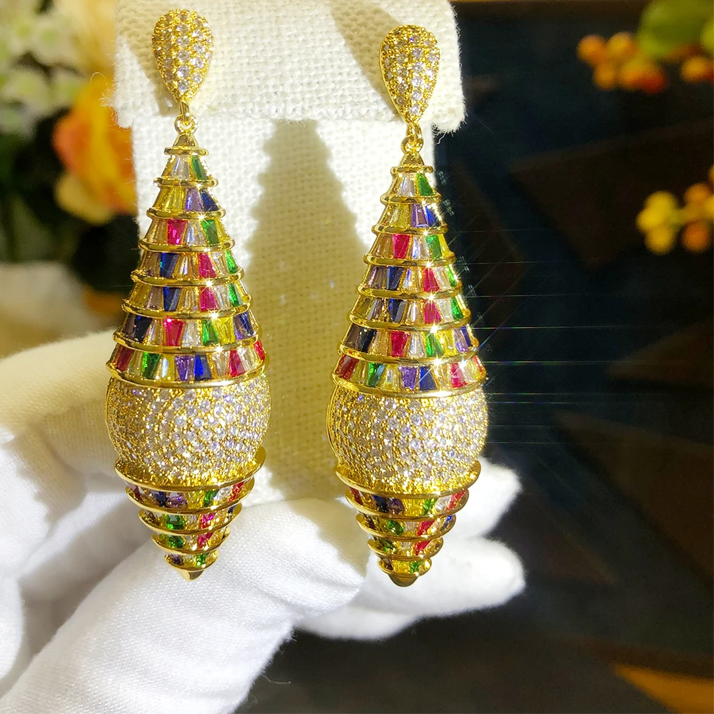 

Blachette Fashion Luxury Geometric Cubic Zirconia Hollow Pendant Earrings Women's Wedding Party Anniversary Daily Fine Jewelry